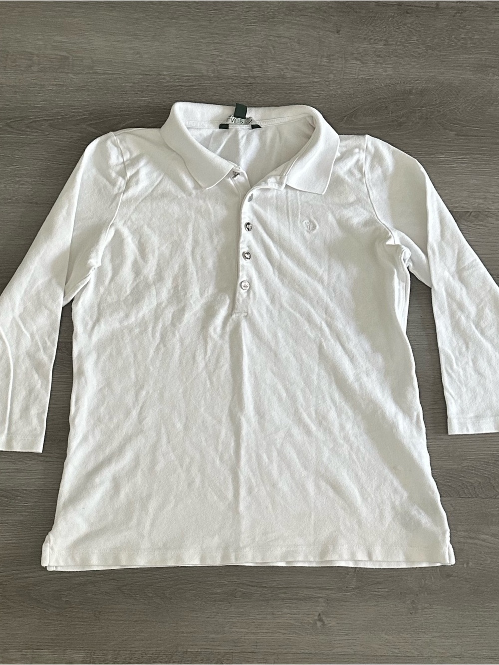 Lauren Ralph Lauren Soft Cotton White Long Sleeve Shirt Size M